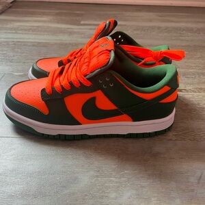 Nike Orange and Green Sneakers Classic Low-Top Style